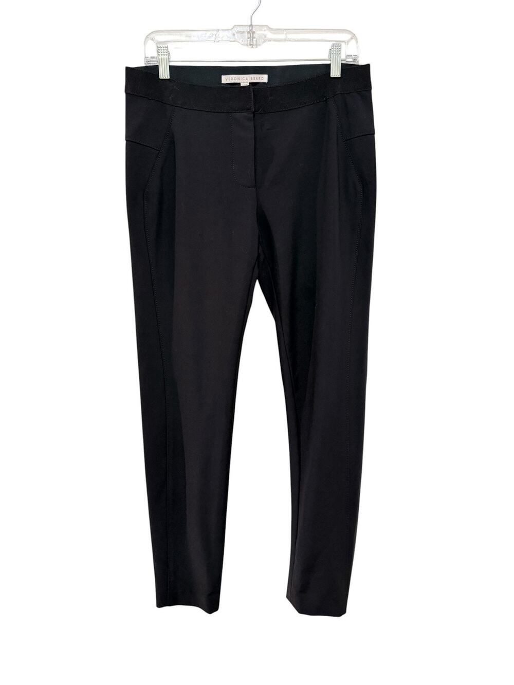 Veronica Beard Pants Womens 8 Black Scuba Knit Slim Leg Pull On Stretch USA